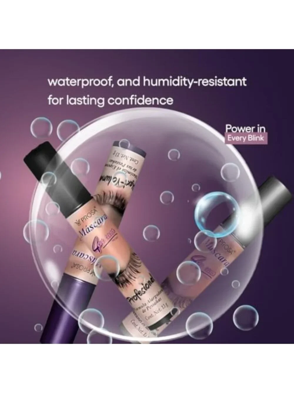 3-Pack Waterproof Mascara Set - Volume & Lengthening, Smudge-Proof, Clump-Free